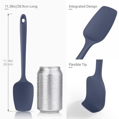 Image of U-Taste Silicone Cooking Spoons 600ºF Heat Resistant, 2Pcs, Midnight Blue