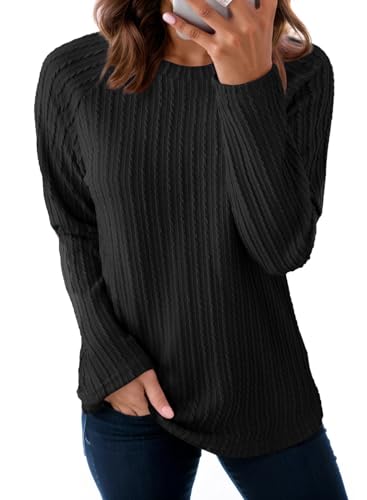 Image of Dokotoo Womens Tops Long Sleeve Lightweight Shirts 2026 Spring Fashion Clothing Trendy Tops Crewneck Knit Basic Tee