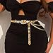 Kesvb Waist Chain Belt Fashion Body Belly Chain Jewelry Rave Accessories for Women (Gold)