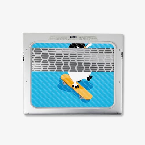 Image of MightySkins Carbon Fiber Skin Compatible With Alienware X14 R2 (2023) Full Wrap Kit - Skater Penguin | Protective Durable Textured Carbon Fiber Finish | Easy To Apply & Change Styles | Made in the USA
