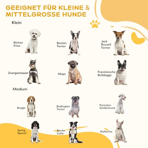PawHut Absperrgitter Hund Freistehendes Schutzgitter mit Füßen 185 x 71 cm Holz Hundegitter Treppenschutzgitter Treppengitter Hundeabsperrgitter für Treppen, Türen, Küche, Flur, 3 Paneelen, Braun
