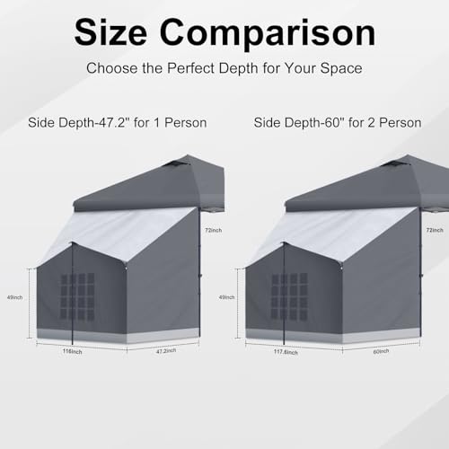 Image of KAMPKEEPER Side Tent,1 /2 Person Camping Tent for 10' x 10' Pop Up Canopy