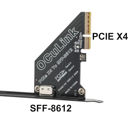 Image of PCIe 4.0 x4 64Gbps Compatible with OCuLink SFF-8612 SFF-8611 External GPU eGPU Riser Card for Mini PC