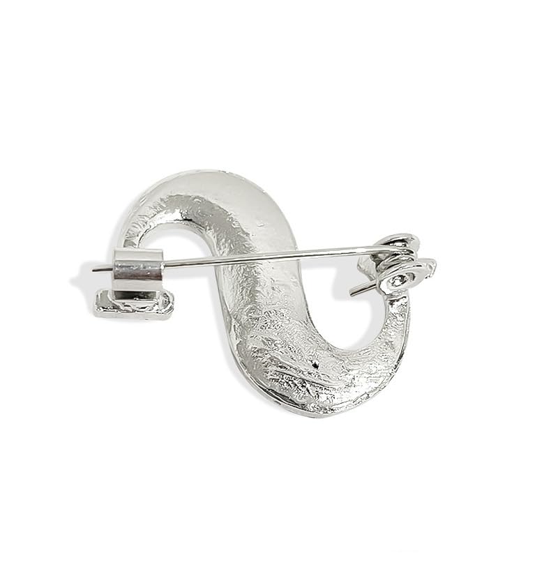 Image of A-Z 26 Letters Brooch Pins Silver Initial Rhinestone Brooches Crystal Alphabet Breastpin Pin Women Gifts Jewelry