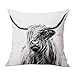 lamphle Federa per cuscino Highland mucca modello alla moda tecnologia di stampa Highland mucca modello Pillowslip 3