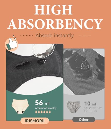 Image of Womens Washable Incontinence Underwear Bladder Leak Proof Odor Control Briefs 56 ml Absorbency Panties 3 Pack (Skin-Lotus Root-Baby Blue, M)