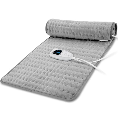 Image of 33 inchx17 inch Electric Heating pad for Back Neck Shoulder Knee Arms Legs- Electric Heat Pads with 6 Heat Settings & Auto Shut Off &Dry /Moist Heat Heating Pad for Birthday Mother Father Gril Men Women
