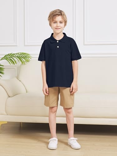OHD 4 Pack Boys Polo Shirt Cotton School Uniform Polo Shirts for Boys Soft Kids Polo Shirt Multiple Color Short Sleeve Polo4