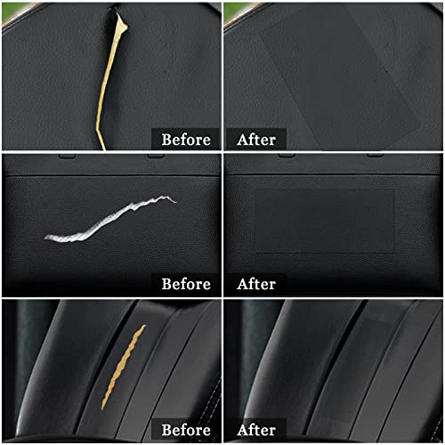 Kunstleder Selbstklebend Meterware Schwarz Reparaturset 44x300cm - Selbstklebendes Leder Reparatur Set Autositz - Lederflicken Selbstklebend für Sofa - Leather Adhesive Covers Reparaturset
