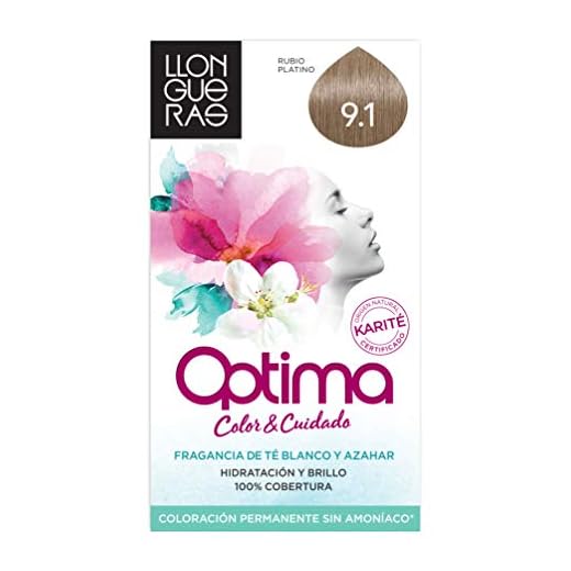 Llongueras Optima Tinte de Cabello Permanente sin Amoniaco Tono #9.1 Rubio Muy Claro Ceniza