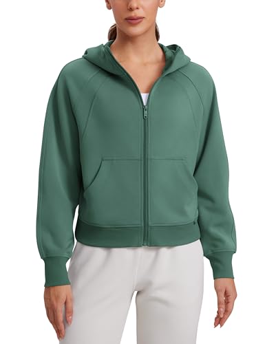 CRZ YOGA Womens SoftAura Full Zip Up Hoodie Workout Casual Hooded