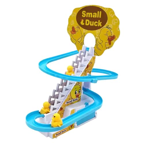Image of Crackles Sliding Ducks - Ducks Chasing Race Slide Game Set - Small Ducks Stair Climbing Toys for Kids, Escalator Toy with Lights and Music - 3 Duck Included (Ducks Slide)