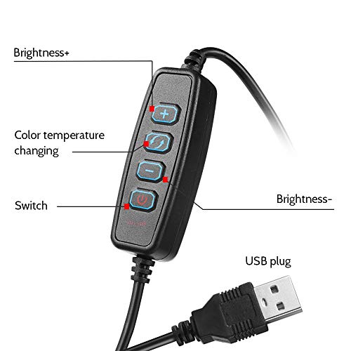 Andoer DC5V 5W 64 LED Light Round Selfie Camera Lamp com tripé telescópico 145 MM de diâmetro Largur