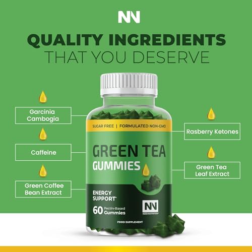 Green Tea Thermogenic Gummies | Metabolism, Workout & Appetite Support Supplements for Women & Men | 45% EGCG with Green Coffee Bean Extract & Raspberry Ketones | Keto Diet Friendly, Apple Flavor 60ct - Image 4
