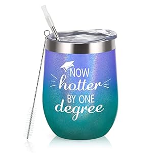 Qtencas Graduation Gifts, Now Hotter by One Degree Wine Tumbler, Grad Christmas Gifts for College High School Graduates…