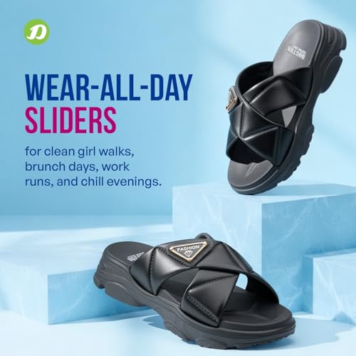 Image of DOCTOR EXTRA SOFT Women's Fashionable Buckle Sliders /Slippers with Cushion FootBed for Adult | Comfortable & Light Weight| Stylish & Anti-Skid| Waterproof & Everyday Flip Flops for Ladies Girls D-521