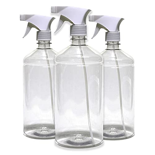 3 Frasco Borrifador Spray 1000ml Cilíndrico Gatilho