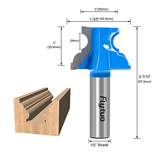 Image of 2PCS Bullnose Router Bits Set 1 /2 Shank, Architectural Molding Router Bit Set, Corner Rounding Edge-Forming Roundover Beading Router Bits for Woodworking Milling Tools