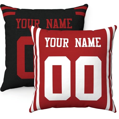 Image of ANTKING Throw Pillow 2 Pack Custom Any Name and Number Personalized Gift for Men Women Boys