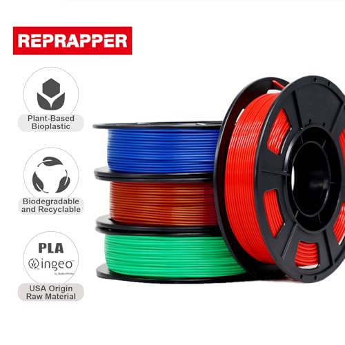 Image of RepRapper PLA Plus Filament, Multicolor PLA+ Sample Pack, Modify PLA 3D Printer Filament, 1.75MM 3D Printing Filamentfor for 3D Printer, 250g*4