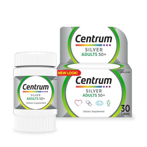 Centrum Silver with Lutein Multivitamin Tablets Multimineral Supplements for Adults 50 + with Zinc Vitamin B D & Magnesium 30 ct