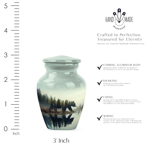 Image of Bear Urn - Small Urn for Ashes - Memorial for Men - Pack of 4 (3 inch)