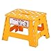 ZXL Gruby stołek składany z tworzywa sztucznego łazienka taboret wielofunkcyjny (kolor: pomarańczowy)