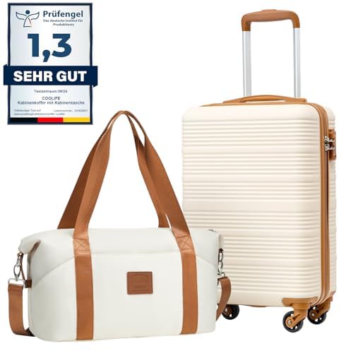 COOLIFE Ryanair Valigia Bagaglio a mano,Set di Valigie,Trolley,Valigia da cabina 55×35×20 e zaino da imbarco 20L(40×25×20cm) Chiusura a combinazione laterale con TSA