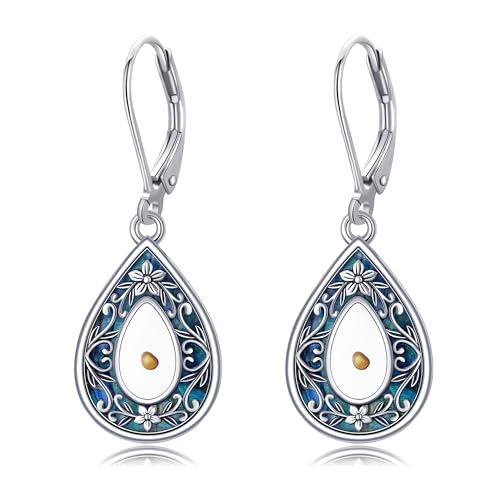 Mustard Seed Earrings Sterling Silver Mustard Seed Faith Teardrop Dangle Earrings Christian Jewelry Gifts for Women