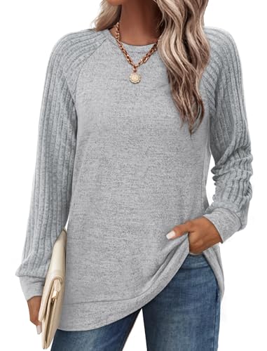 Saloogoe Tunic Sweatshirts for Women Crewneck Lightweight Sweater...