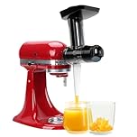 Masticating Juicer Attachment for Kitchen aid Stand Mixer, Juicer Machine for Kitchenaid Attachments, Cold Press Juicer with Dual Mouth Feed Chute for KitchenAid mixer Attachments