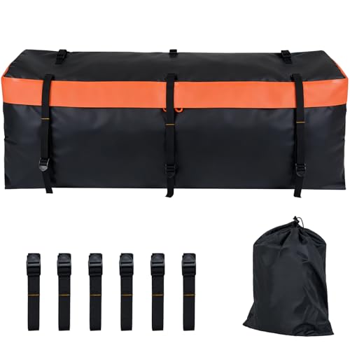 SOARS Coffre de Toit, Coffre Attelage de Remorque, Coffre Arrière Voiture en PVC Étanche avec 6/8/8 Sangles Renforcées, Sac pour Véhicules, SUV, Camion,...