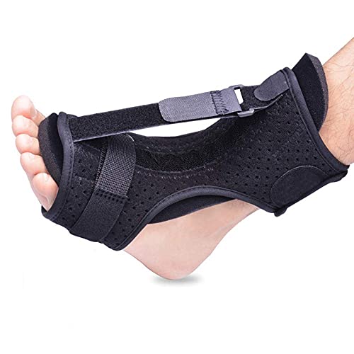 Fascitis Plantar Ajustable Férula Nocturna Soporte para pies Pie Caída Ortesis Tobillo Valgo Cinturón de corrección Hemiplejia Tobillo Férula Equipo de Salud Negro 20211210