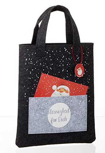 Filztasche mit Grußkarte - Filzbeutel mit Henkeln - Weihnachtsgeschenktasche Cover