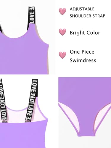 Image of Girl's One Piece Swimsuit | Adjustable Shoulder Straps