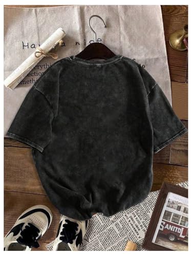 SOLY HUX Women's Graphic Grunge Vintage T Shirts Short Sleeve Summer Cool Tops Hip Hop Outfit Streetwear Black Graphic Large