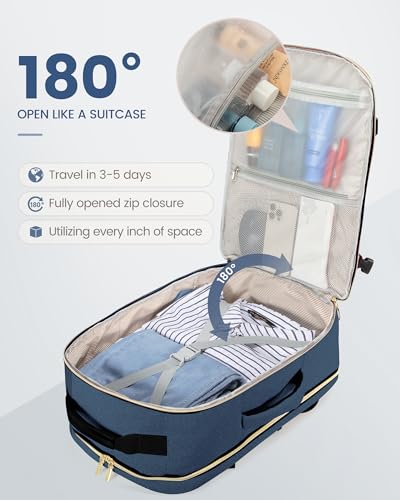 Image of LOVEVOOK 40L Travel Backpack Flight Approved Carry on Backpack,3 Packing Cubes,Waterproof Personal Item Travel Bag,TSA Carry on Luggage Suitcase Travel Essentials,Gifts for Women & Men,fits 17 inch Laptop
