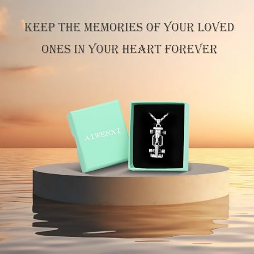 Race Car Urn Necklace for Ashes for Men Adults Stainless Steel Motor Racing Car Cremation Jewelry Urn Pendant Ashes Holder Keepsake Memorial Urn Locket4