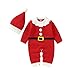 Forthcan Baby Weihnachten Gestrickte Overall Outfit Pullover Strampler Winter Onesies Wärmer Outfits mit Hut für Neugeborene Mädchen Junge (Rot, 3-6 Monate)