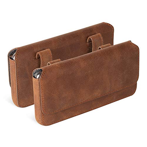 Krusell Funda para teléfonos móviles con cinturón de Cuero de Bucle - Sunne tamaño M - Carcasa con Clip de cinturón marrón de coñac Cover...