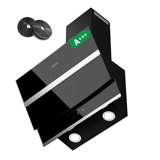 CIARRA CBCB6736N Campana Extractora Cocina 60 cm Clase Amásmás 650 m³/h con Filtros de Carbono CBCF003 Evacuación al Exterior y Recirculación, Negro, Interna 4 Velocidade