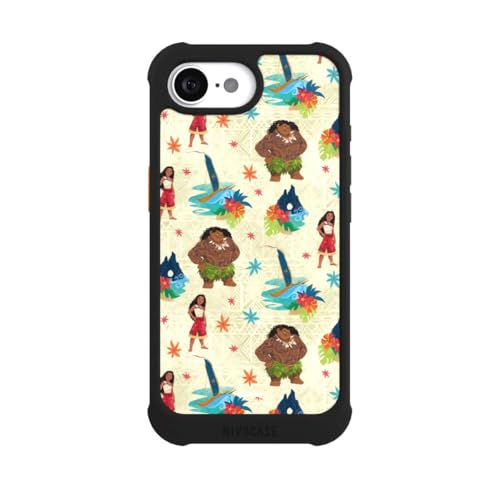 Coque iPhone 16e MagSafe motif Vaiana Disney pour protection antichoc NIVOmax noire