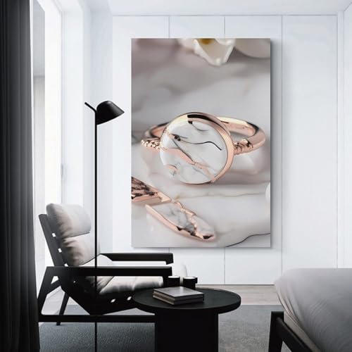 Impression sur toile marbre rose et blanc tableau abstrait poétique - 3