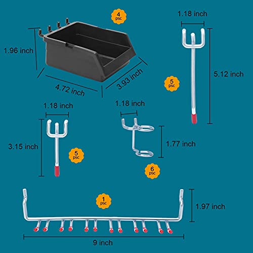 Daanxw 1/4 Inch Heavy-Duty Pegboard Hooks thumb #3
