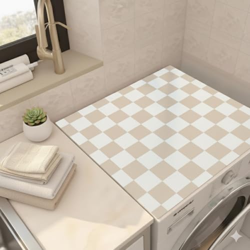 Image of Homecloud Non-Slip Washing Machine Mat - Durable Waterproof Protective Cover for Washer & Dryer, Dust-Resistant Mat Ideal for Laundry Room & Kitchen Appliances (Pale)