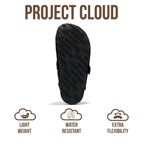 Image of Project Cloud Kids Clogs 100% Genuine Leather with Natural Cork Footbed & Memory Foam Insole Arch Support - Non-Slip Clogs for Kids - Slippers Sandals for Boys & Girls Footwear