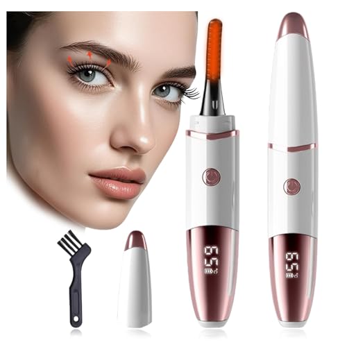 Recourbe Cils Chauffant, Brosse à Cils Électrique Chauffe en 10s avec 4 Températures Jusqu'à 85°C et Afficheur pour Tenue 24h Tous...
