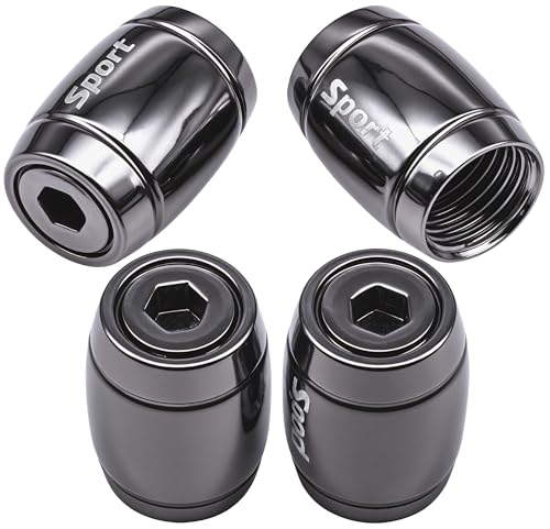 MEAJOO 4 PCS Anti Theft Sport Tire Valve Stem Caps,