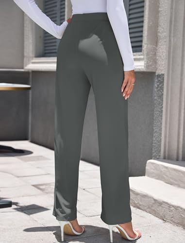 ZAFUL Womens Wide Leg Pants High Waisted Casual Pants for Women Stretchy Business Dress Work Pocket Trousers Pant