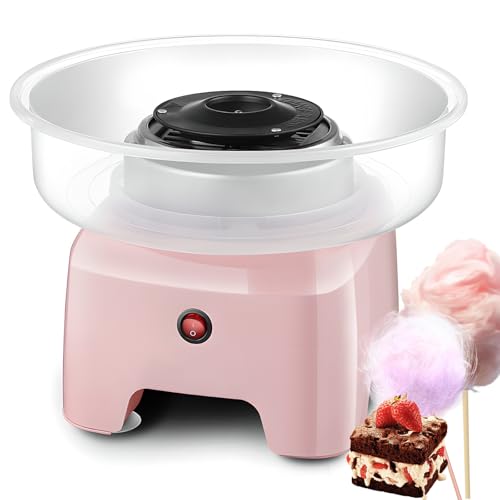 Máquina Comercial para Hacer Algodón De Azúcar, Máquina Automática De 450 W con Recipiente Grande Antichispas De 298 Mm, Máquina Redonda Lavable para Hacer Algodón De Azúcar, Ideal para Fiestas Pink
